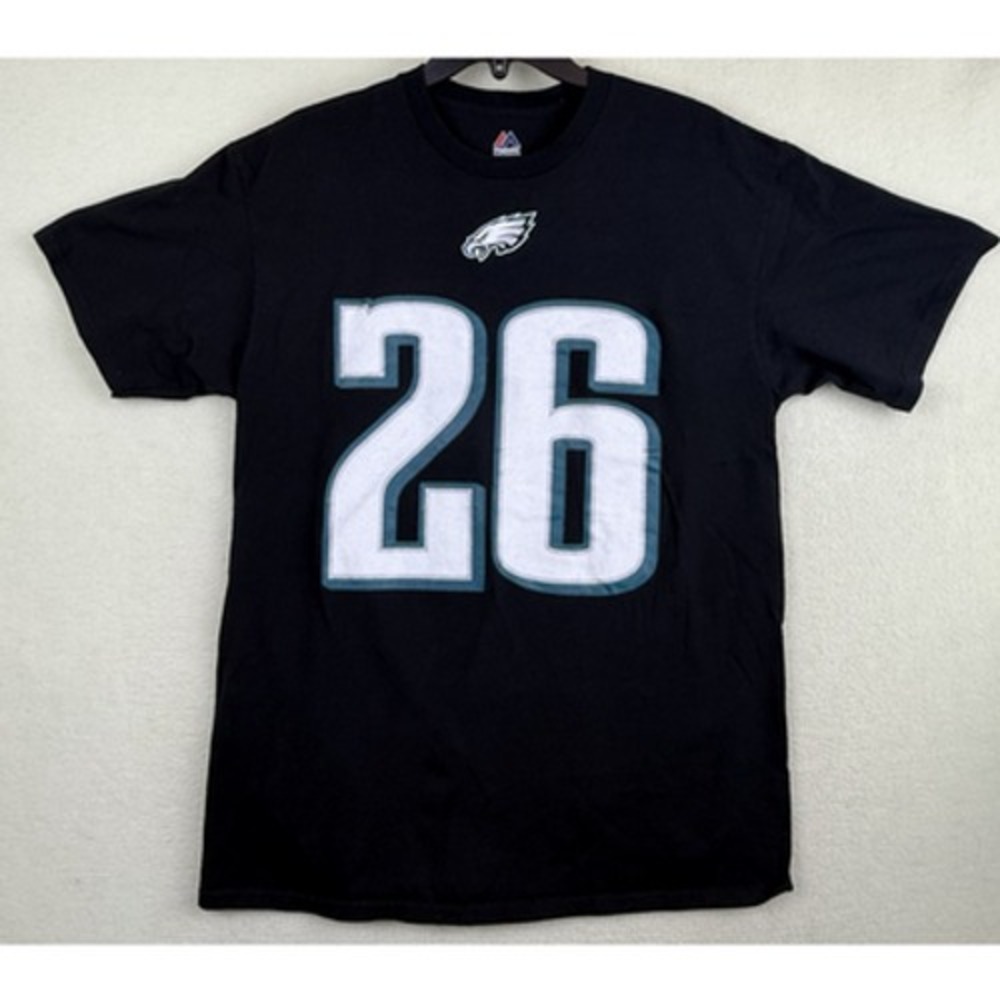 Majestic Philadelphia Eagles Jay Ajayi 26 NFL T-Shirt Mens Large Black